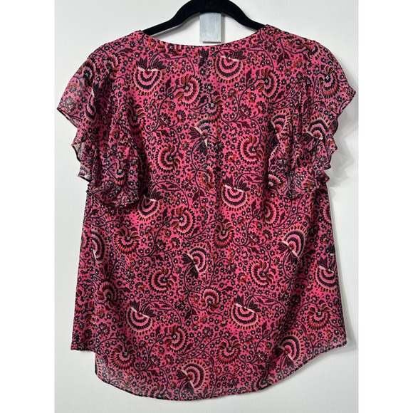 ALC Pink Blouse June Silk Top Size 6 100% Silk Floral Blouse Lined MSRP $294 B12 - Picture 5 of 7